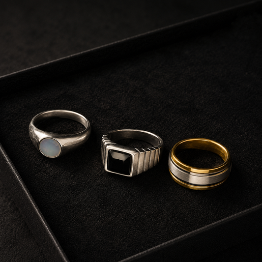 Obsidian Royale Ring Stack