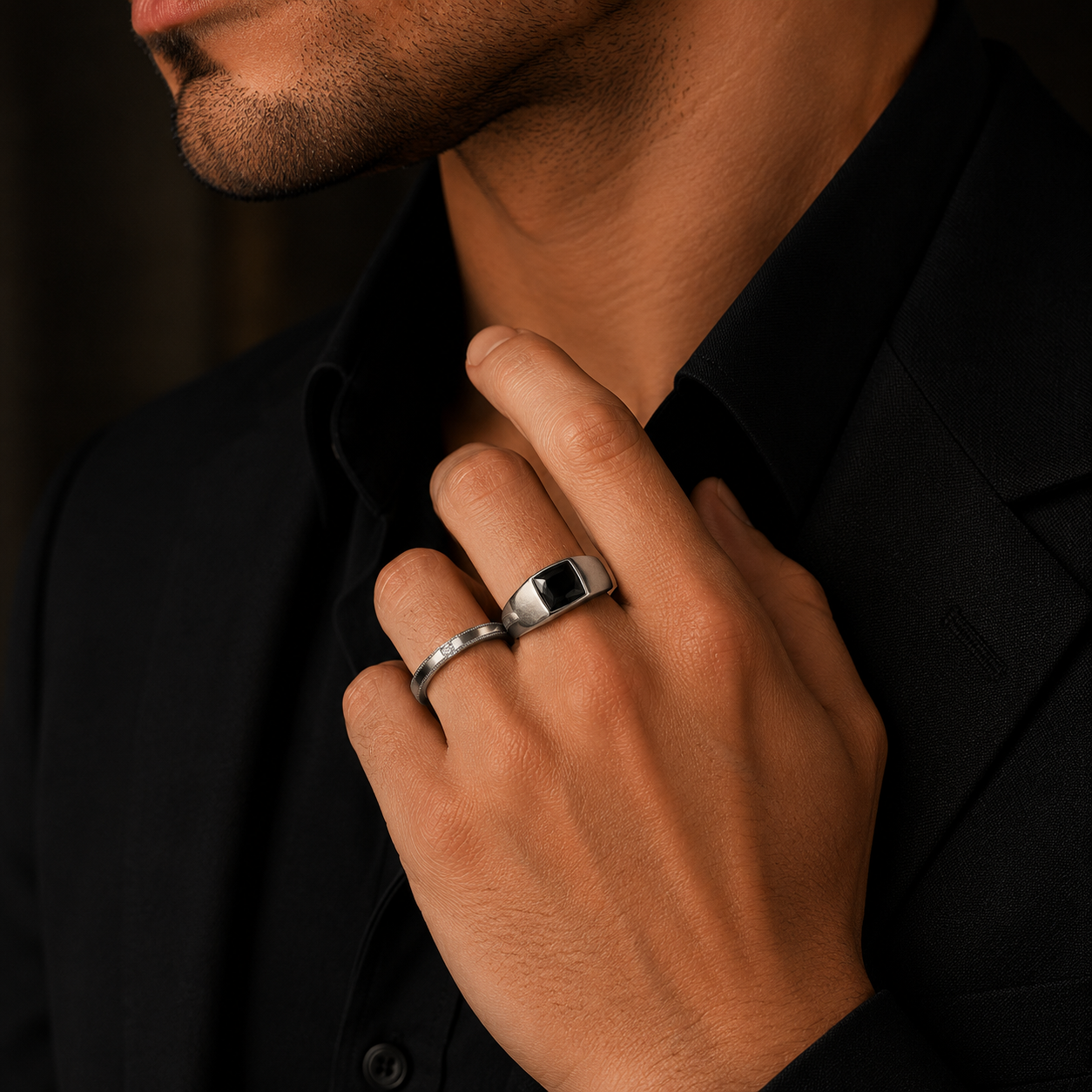Noir Edge Ring Duo